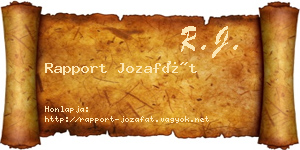 Rapport Jozafát névjegykártya